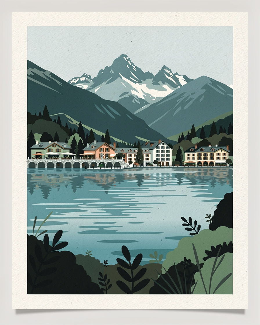 Front d'hôtels et de terrasses au bord du lac d'Annecy, le secteur le plus cher à la nuit